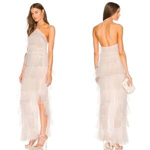 The Bar Henri Gown in Blanc Halterneck